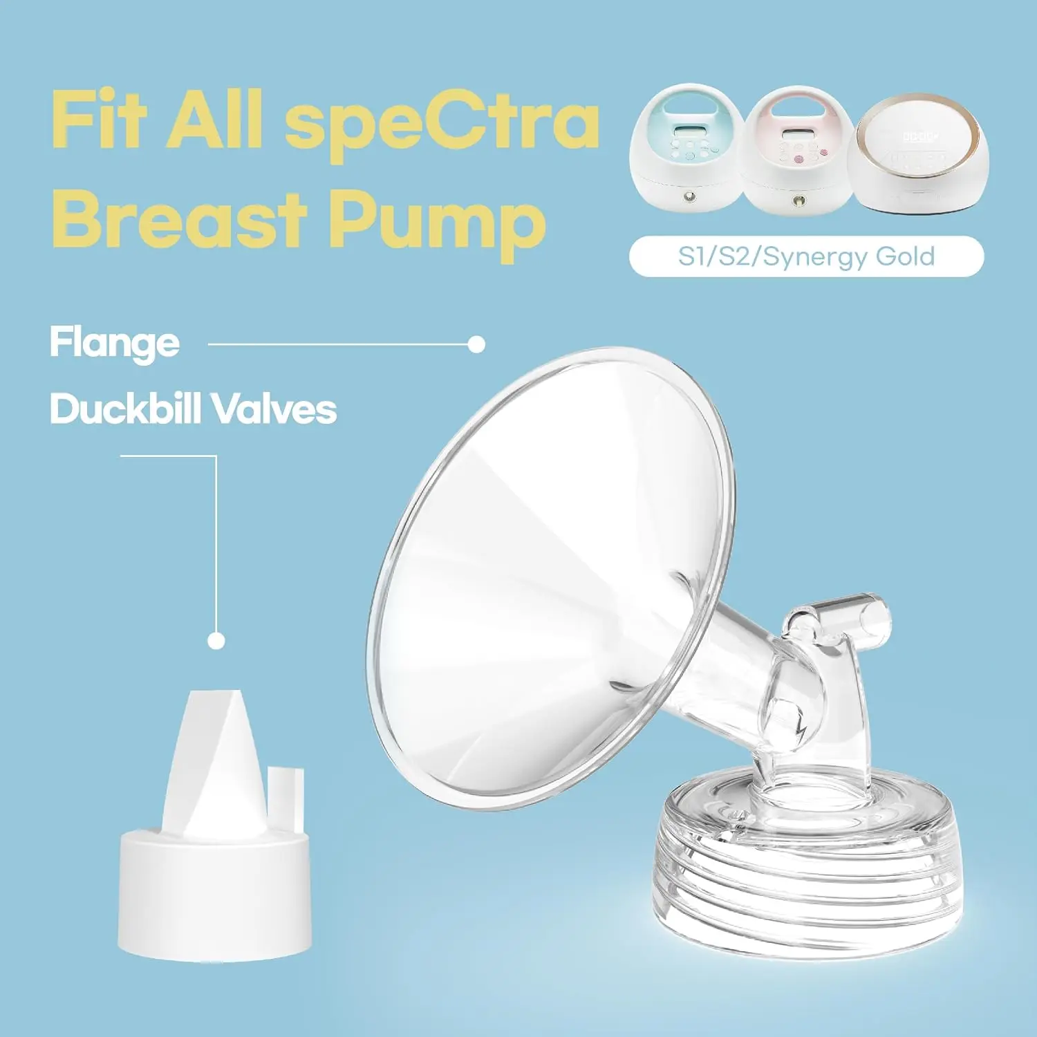 Piezas de repuesto para extractores de leche Spectra, kit de repuesto con válvulas de tipo «pico de pato», protectores contra el reflujo, tubos y membranas para los modelos Spectra S1 y S2.