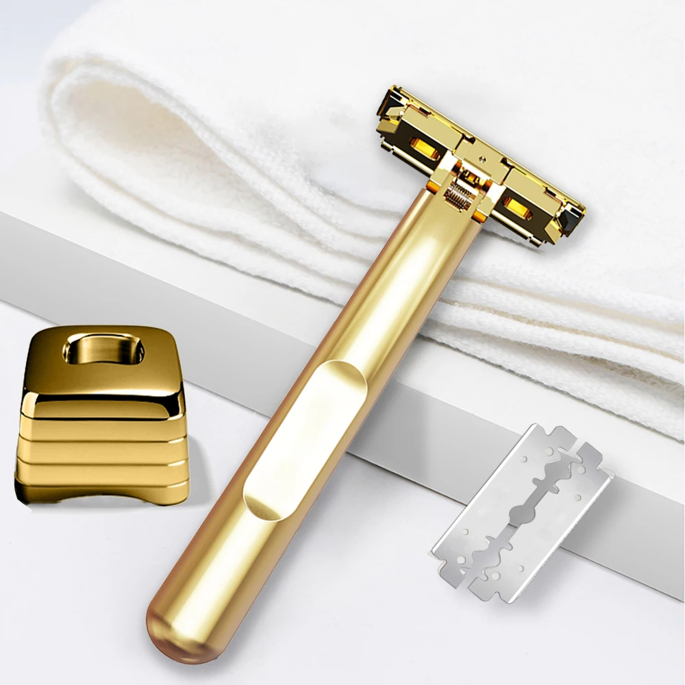 Whityle 21TS Glide Pro 4D Afeitadora de afeitar súper seguridad con soporte para hombre y mujer Haft One Blade Caja de regalo de maquinilla de afeitar de metal ecológica