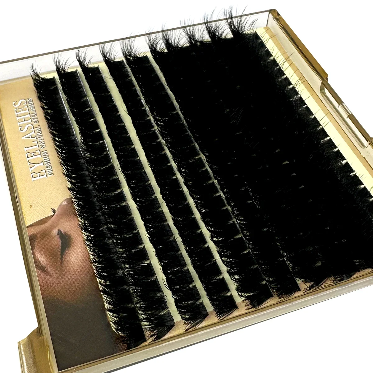 AMSDCN Extensiones de Pestañas Postizas Gruesas y Esponjosas DIY, Extensiones de Pestañas Individuales con Efecto Wispy, MIX D Curl