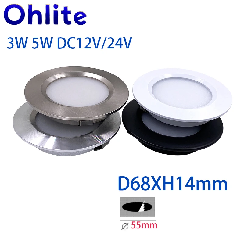 Mini Lámpara LED Empotrable DC12V 24V Ultrafina 3W 5W, Decoración de Interiores, Foco Pequeño para Techo, Cocina, Baño, Camping, Vehículo