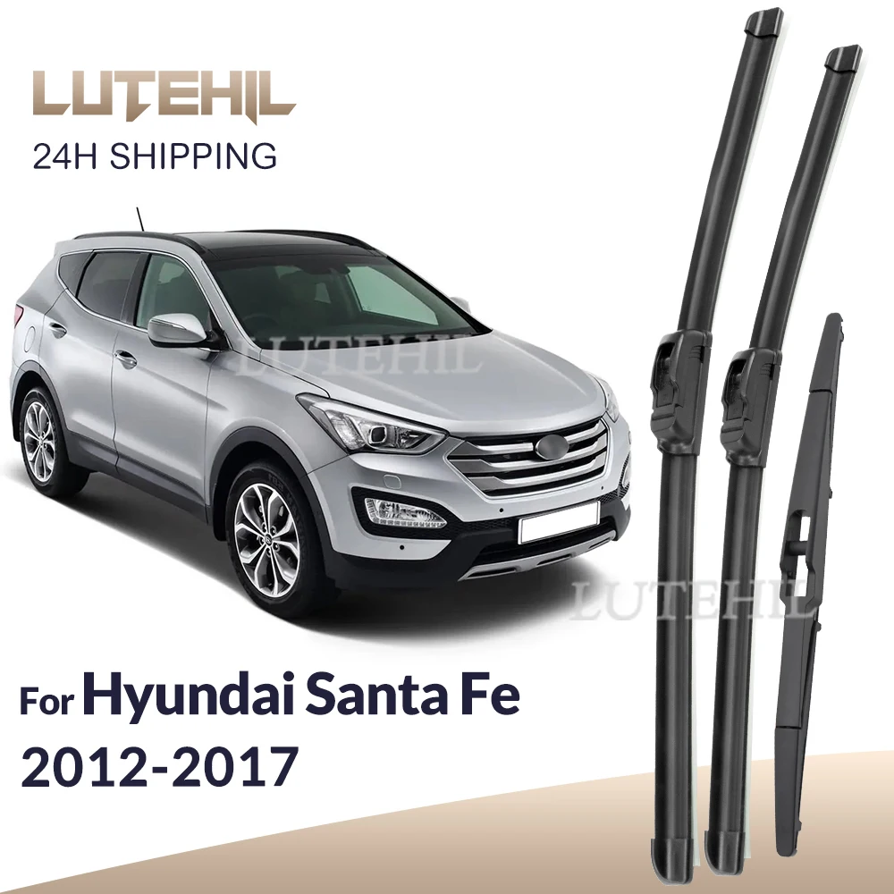 Para Hyundai Santa Fe DM 2012-2017 2013 2014 2015 limpiaparabrisas delantero y trasero limpiaparabrisas cepillos de ventana 26 "+ 14" + 13"