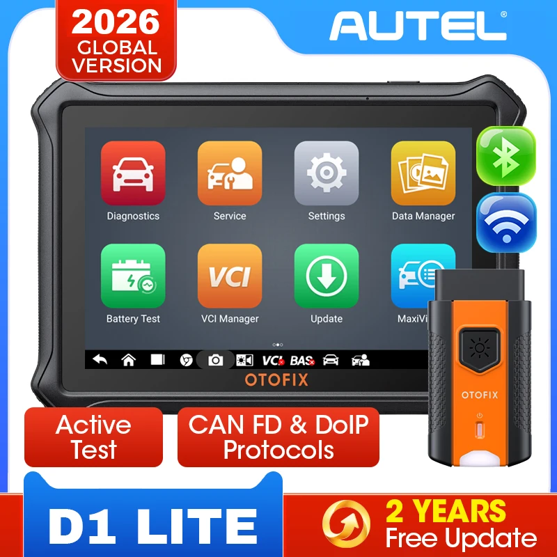 Escáner OBD2 automotriz OTOFIX D1 Lite, actualización de 2 años, Control bidireccional, herramienta de escaneo de diagnóstico de todos los sistemas, FCA SGW CAN FD y DoIP
