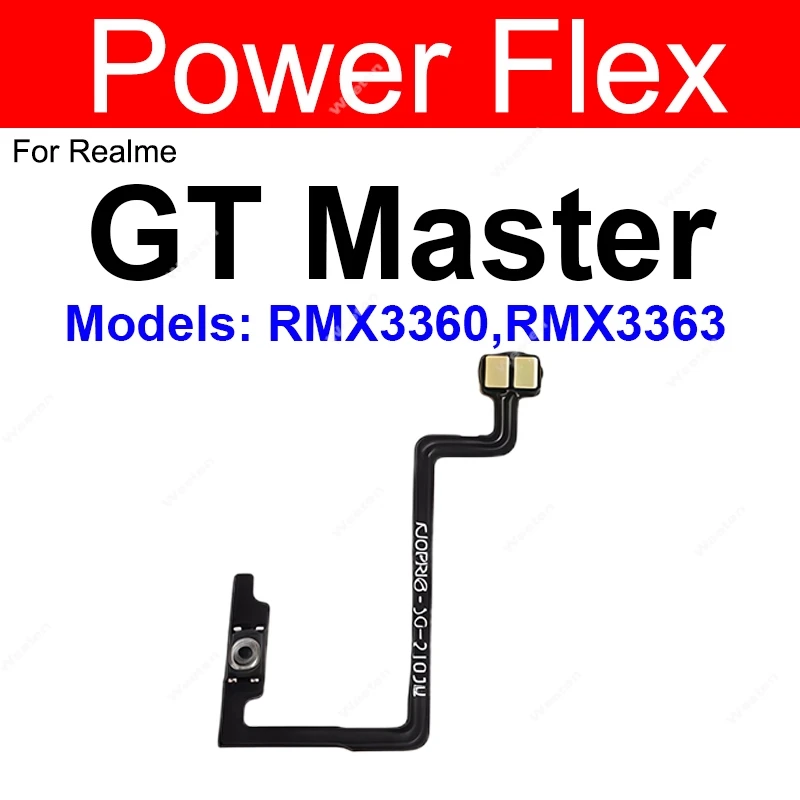 Botones de volumen de alimentación, Cable flexible para Realme GT Neo 2 2T GT Master Narzo 30 4G 5G, teclas laterales de volumen de alimentación, piezas de cinta