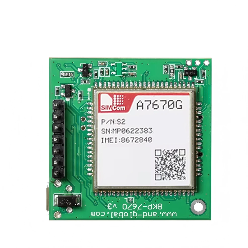 Kits de desarrollo de placa base con ranura SIM lateral A7670G Push Nano, bandas globales, módulo SIMCOM 4G LTE Cat 1, kit de conexión con antena