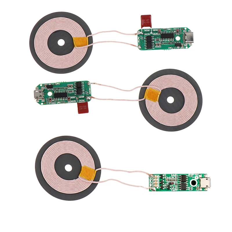 Módulo transmisor placa de circuito de bobina 5W/10W/15W tipo c Qi cargador inalámbrico de carga rápida PCBA accesorios estándar DIY