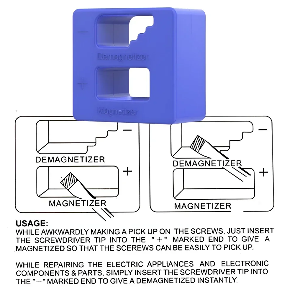 Herramienta Profesional 2 en 1 para Magnetizar y Desmagnetizar, Magnetizador Rápido para Destornilladores, Brocas y Herramientas de Reparación