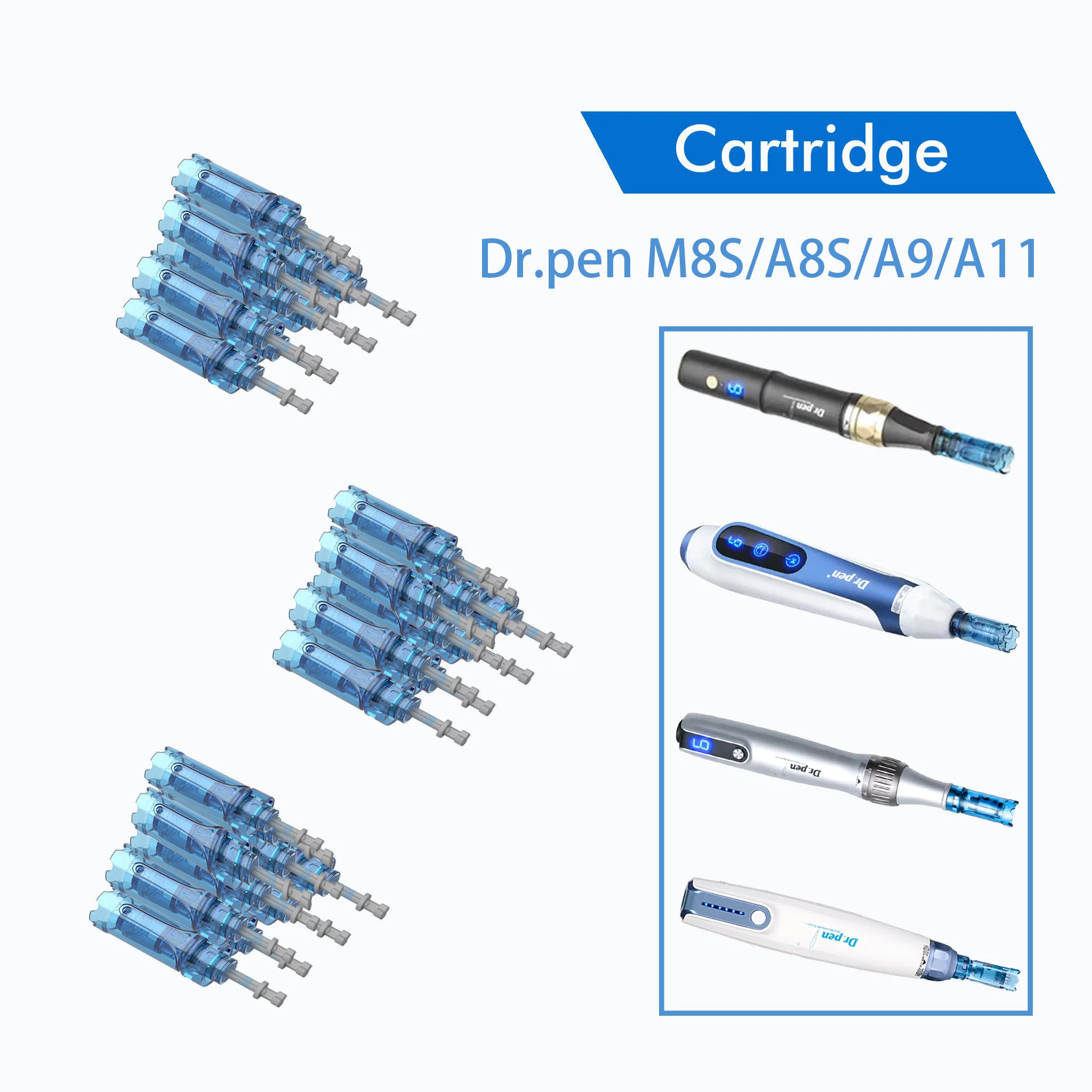 Agujas de cartucho Bayonet para Dr. Pen M8S A8S A9 A11 - Puntas de repuesto redondas Nano de 12/24/36/42 pines, 50/100 unidades