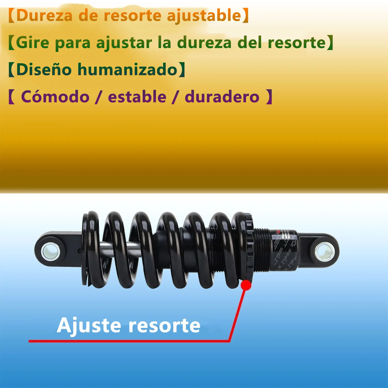 AttLvTu-amortiguador Trasero para Bicicleta de Montaña, Suspensión de Resorte de Bobina de 150mm, 165mm y 190mm, Para e-bike y Silla de Ruedas