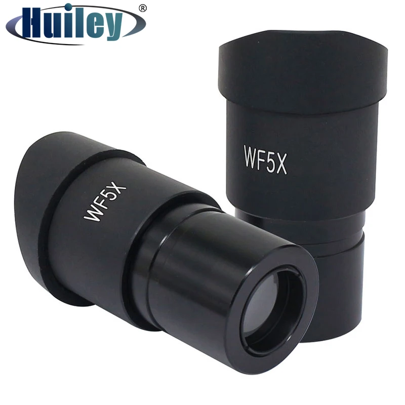 Microscopio de gran angular WF5X, 2 piezas, tamaño de montaje de lente óptica de 30mm, campo de visión de 20 mm con ojales para microscopio ESTÉREO