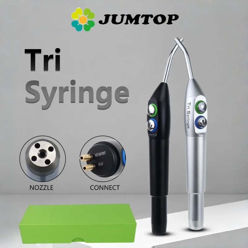 JUMTOP Pieza de Mano para Jeringa Dental de 3 Vías, Rociado de Agua a Chorro de 5 Orificios