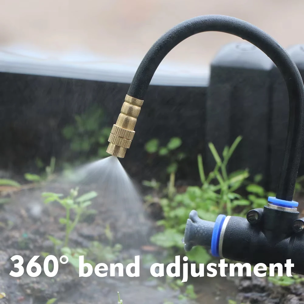 Kit de pulverizador Universal de flexión libre, manguera de 8mm, sistema de enfriamiento de nebulización para Patio, riego por nebulización de plantas de jardín, 30M-5M