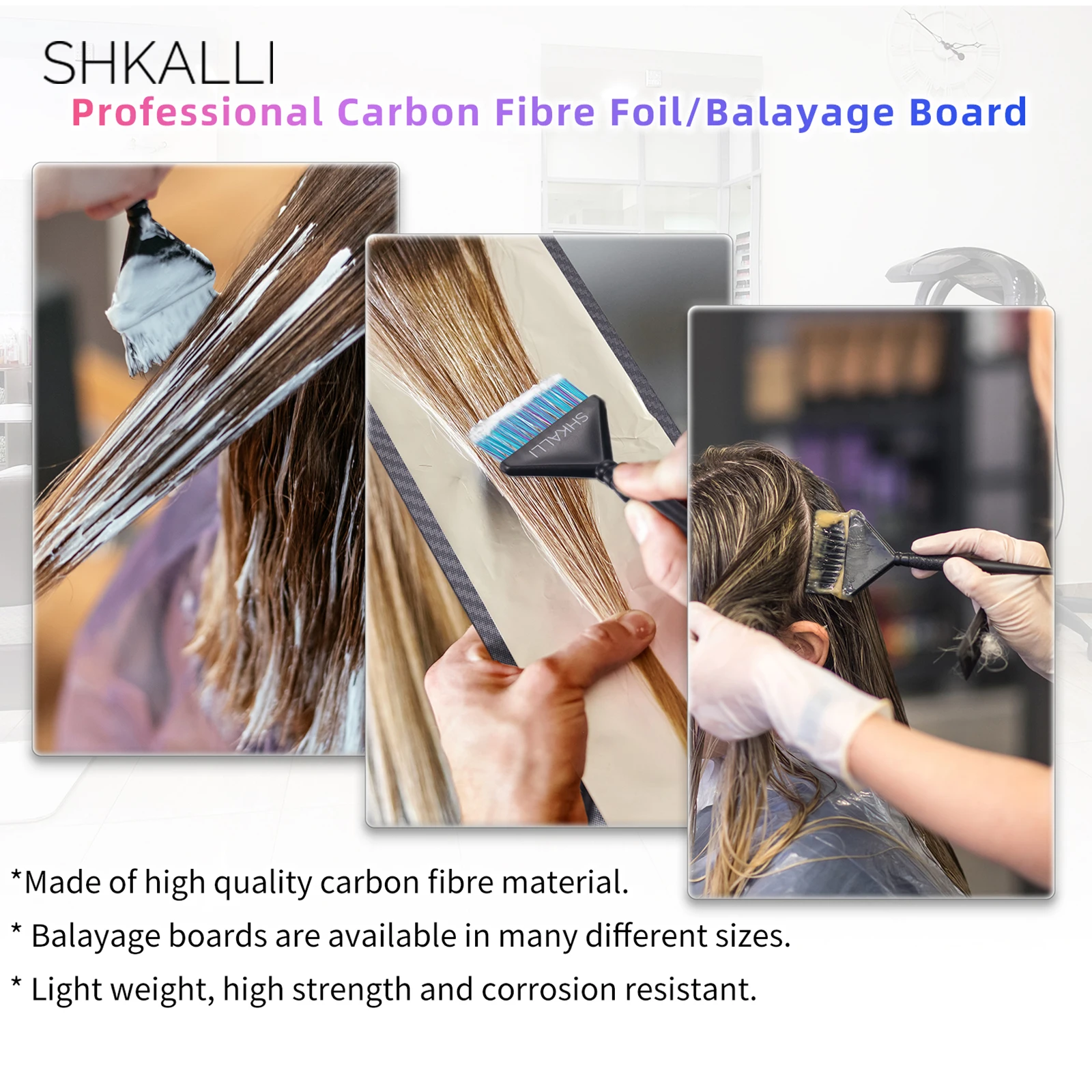 Tabla Profesional de Fibra de Carbono para Mechas con Dientes de Peine, Accesorio de Estilismo para Teñir el Cabello, Herramienta de Coloración para Peluqueros
