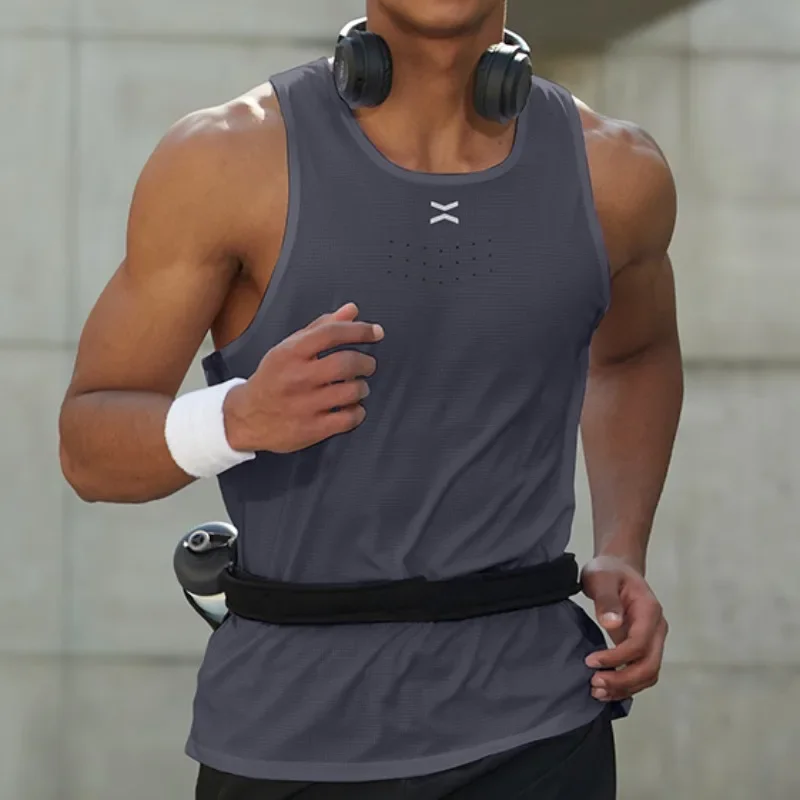 Chaleco de maratón para hombre, camiseta sin mangas de baloncesto, camiseta sin mangas para correr, ropa de entrenamiento para trotar, ropa deportiva para gimnasio