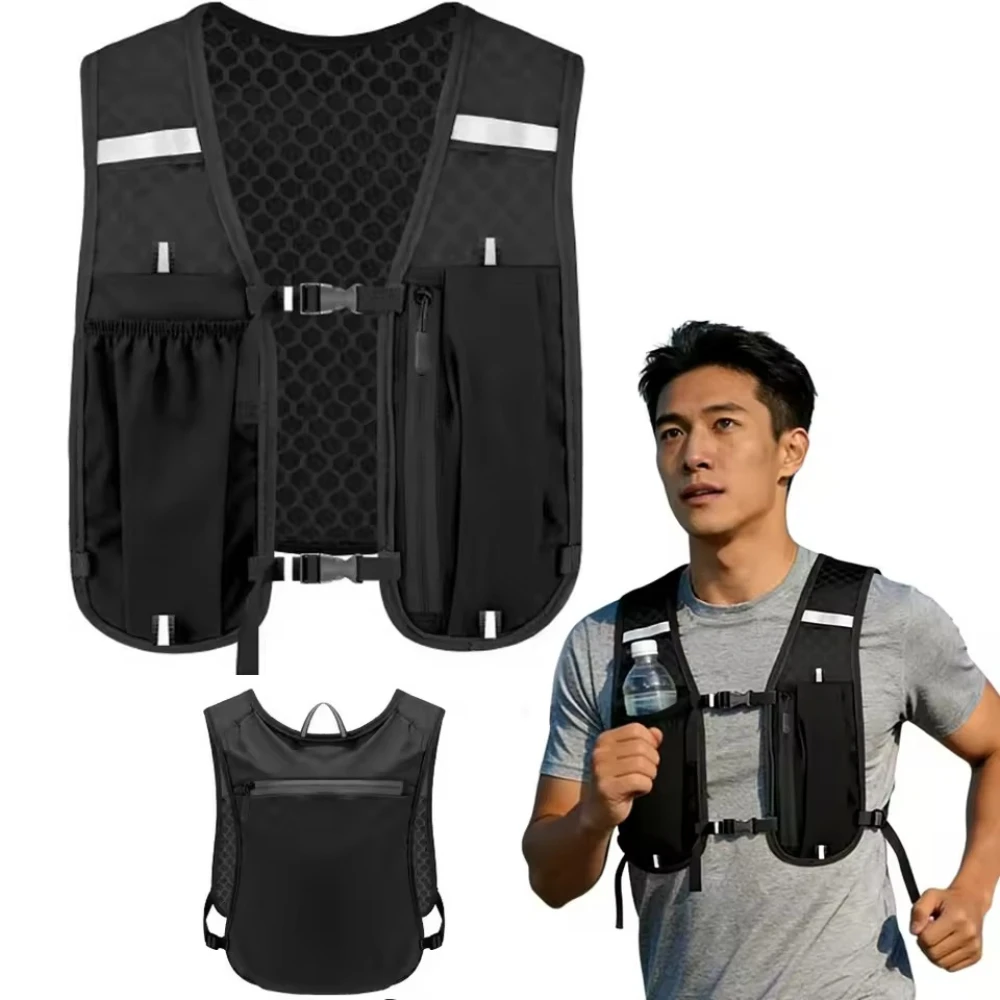 Chaleco de Hidratación Unisex para Correr, Mochila de Hidratación Transpirable Resistente al Agua para Correr, Senderismo, Ciclismo, Trail, Maratón y Deportes