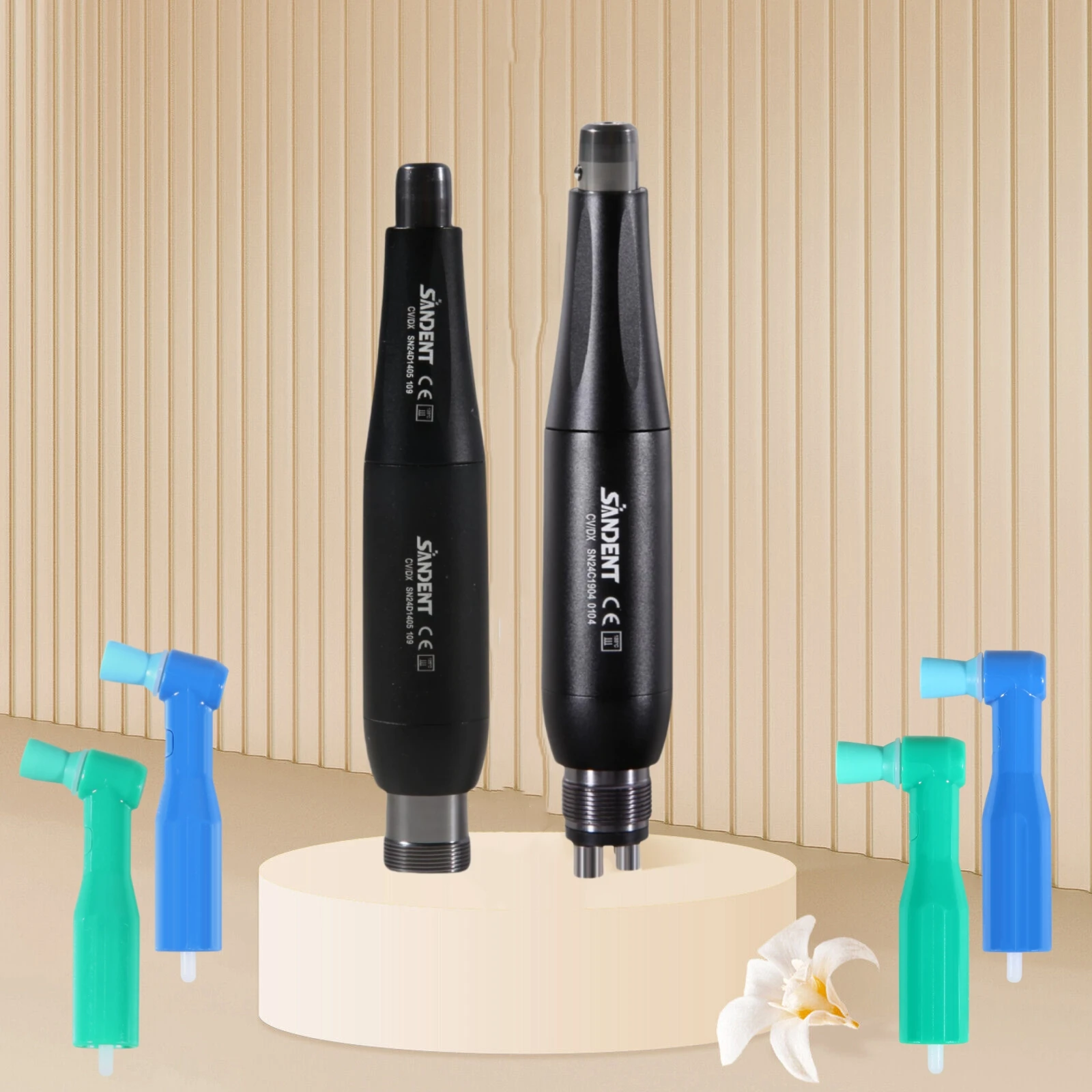 360 °   Pieza de mano de profilaxis de pulido de higiene eléctrica inalámbrica Dental giratoria pantalla LCD 4:1 cono de nariz + 2 ángulos de profilaxis