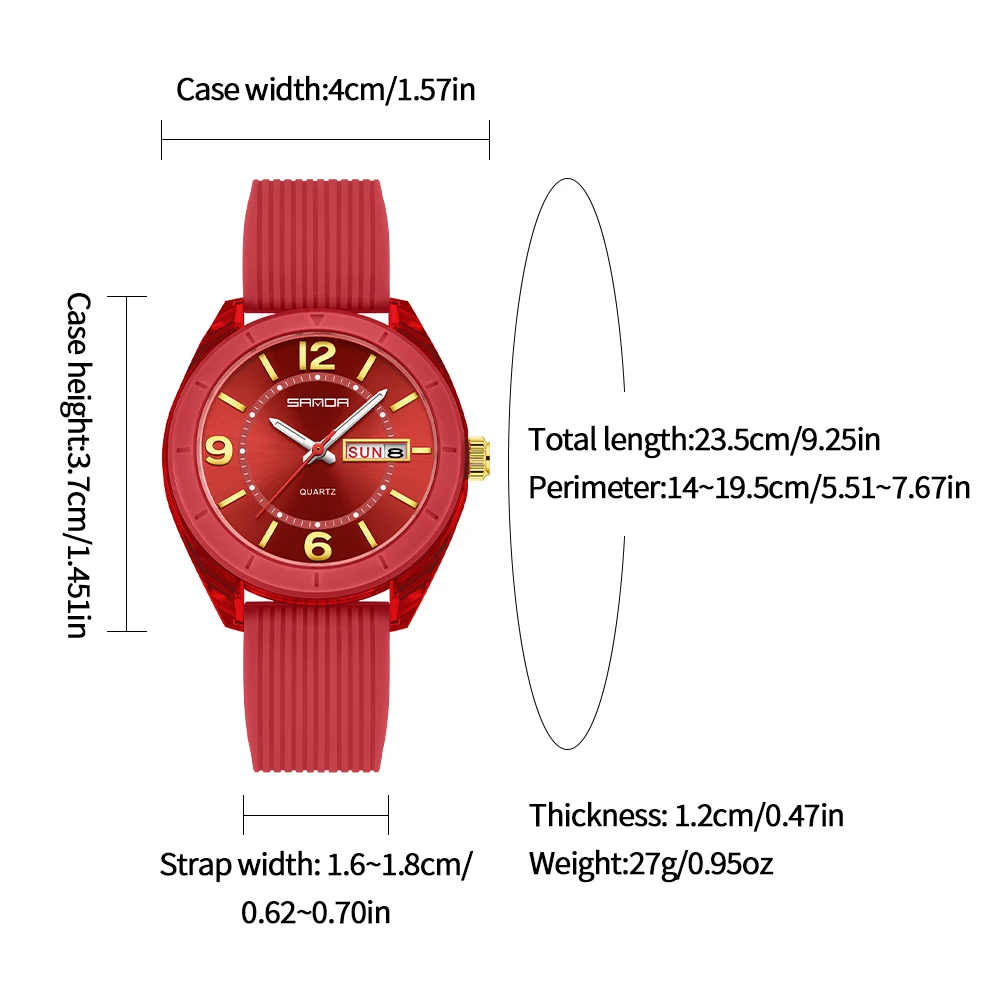 Reloj de cuarzo SANDA para mujer, resistente al agua, fecha automática, semana, elegante reloj de pulsera de lujo para mujer, relojes analógicos impermeables para mujer