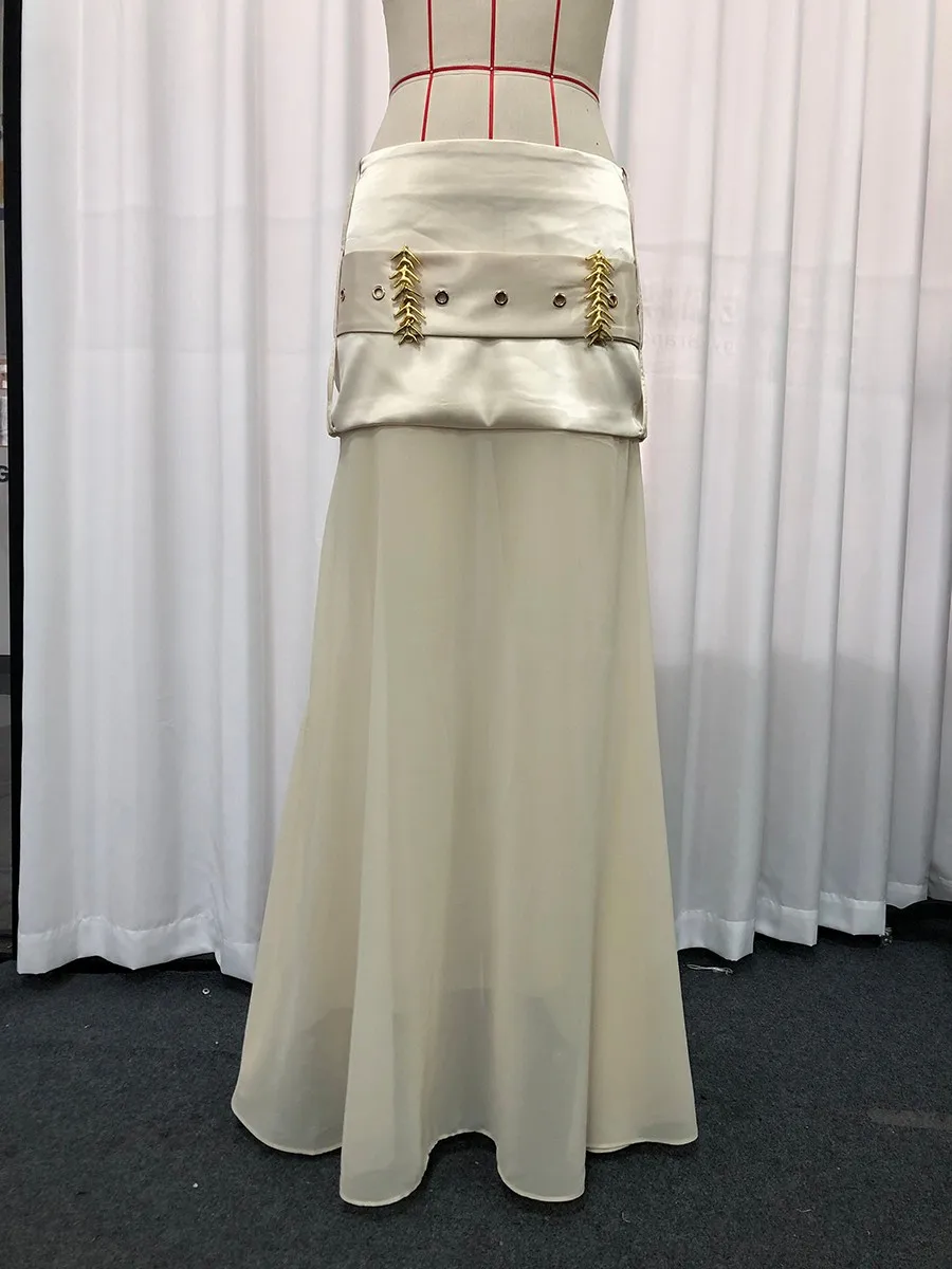 TWOTWINSTYLE, faldas largas elegantes empalmadas con lentejuelas para mujer, cintura alta, cinturón de retazos, falda con temperamento, ropa de moda femenina