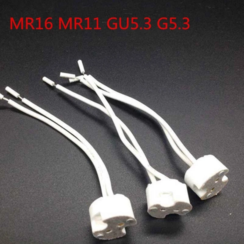 10-200 unids/lote MR16 MR11 GU5.3 G5.3 G4 conector de base de lámpara cable base de enchufe MR16 accesorio de lámpara soporte fijo 15cm cable de silicona