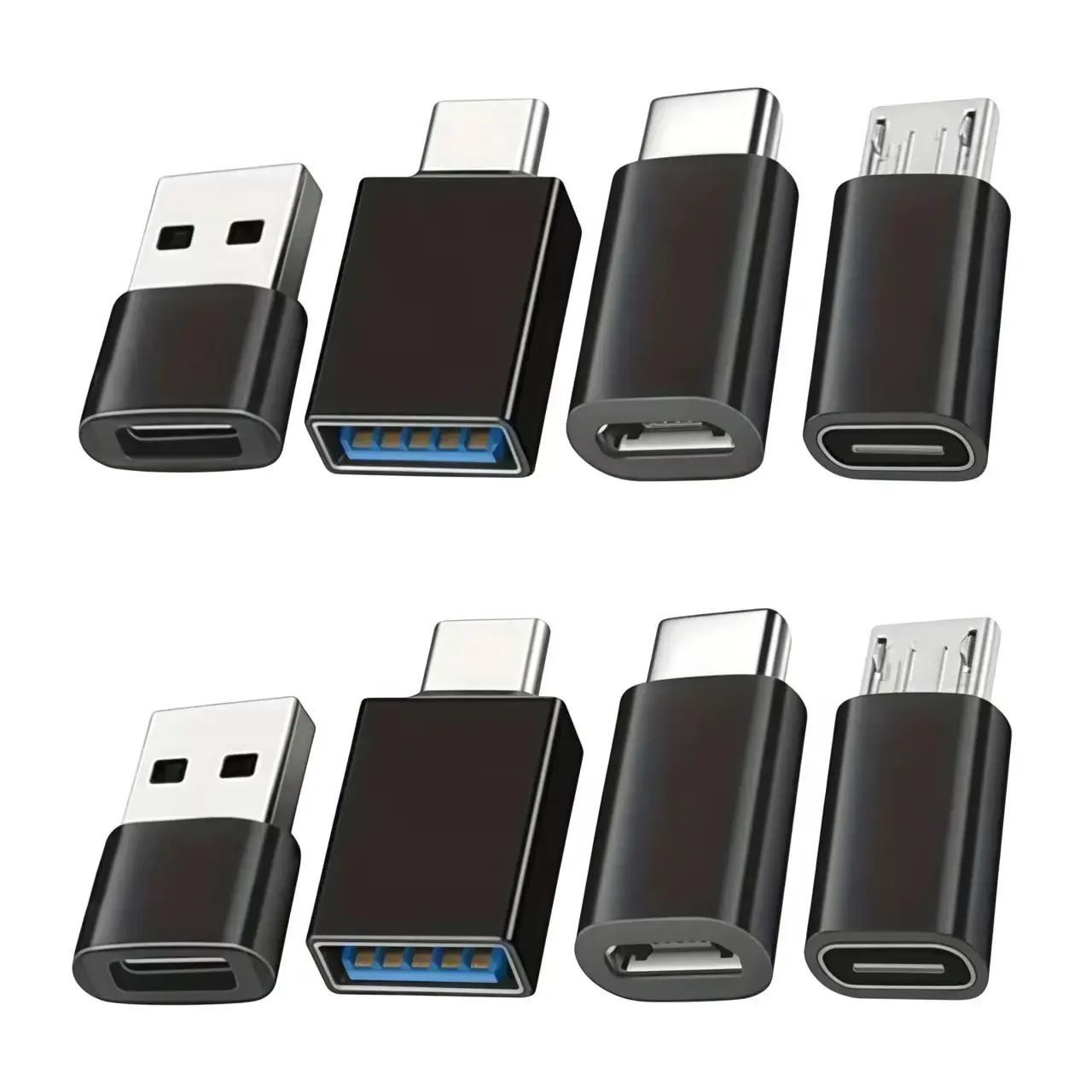 Juego de Adaptadores USB a USB-C, USB C a USB 3.0 OTG, Micro USB a USB C - Compatible con MacBook Pro, Samsung Galaxy, Smartphones, Laptops