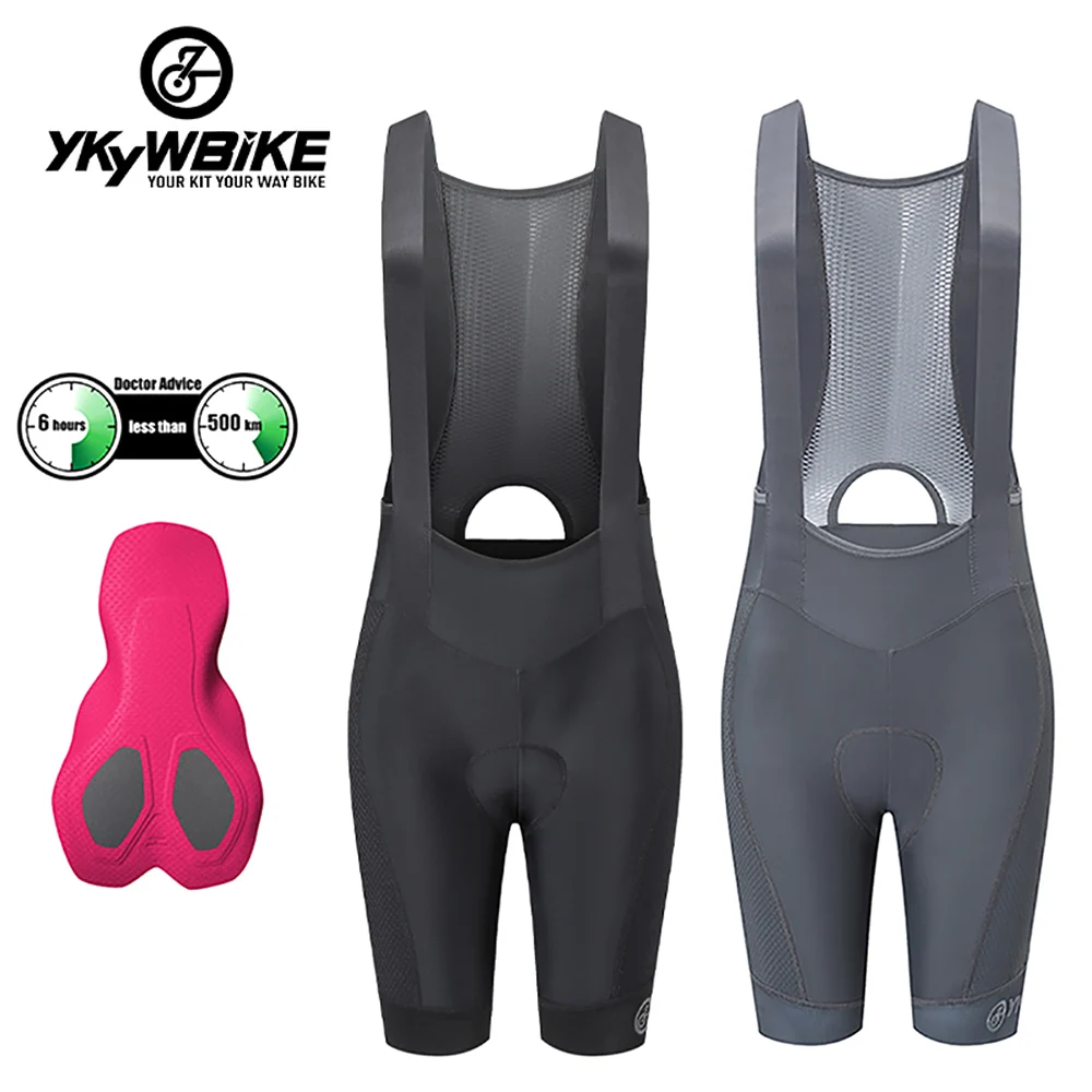 YKYW Mujeres ciclistas Bib Shorts pantalones acolpantalones elbicicleta bicicleta de carretera de verano paseo largo Ridding ropa deportiva seco rápido