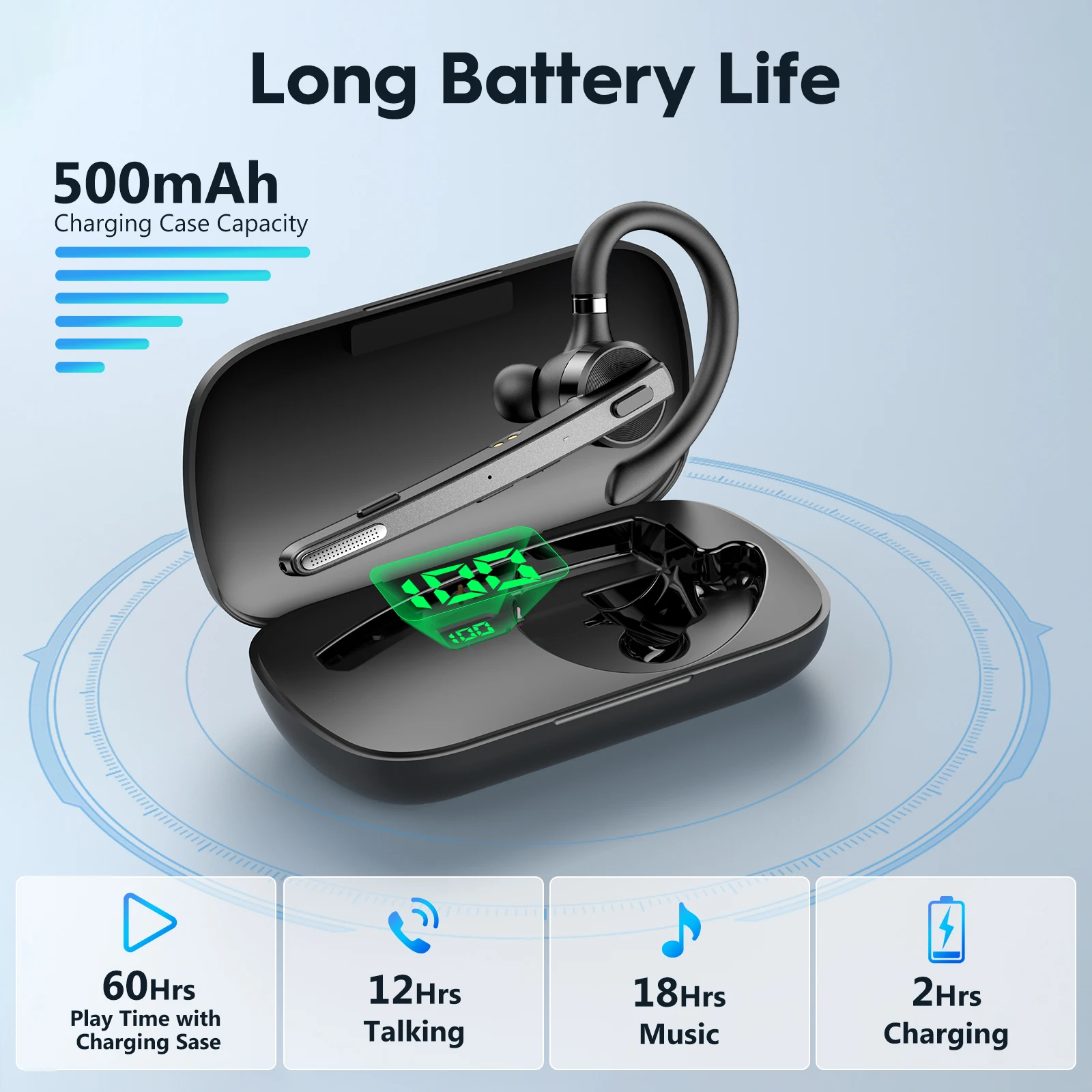 Nuevo Bee M53 auriculares Bluetooth inalámbricos auriculares de doble micrófono silencioso con cancelación de ruido auriculares manos libres para conductor Oficina