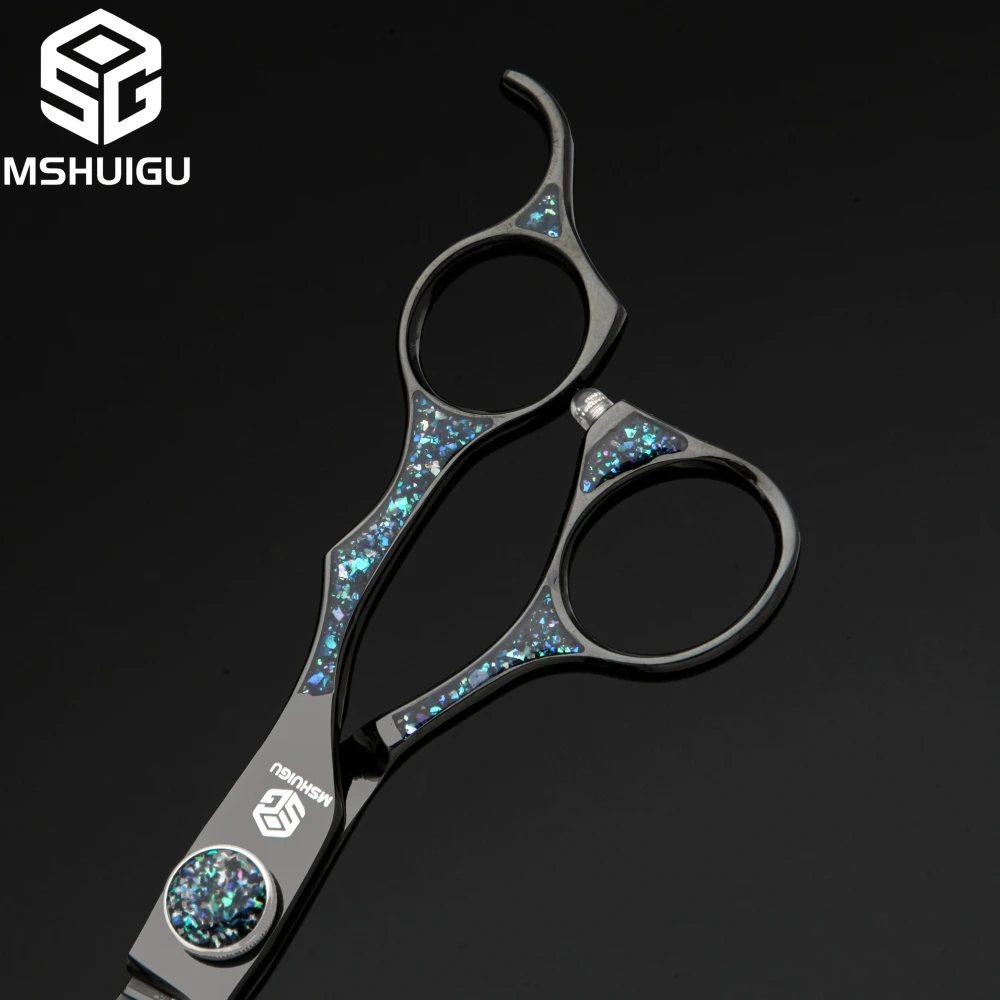 MSHUIGU VG10 Juego de tijeras de peluquero profesionales 4-5-5,5-6-7 pulgadas Tijeras finas de calibre múltiple para cortes de pelo y salones familiares
