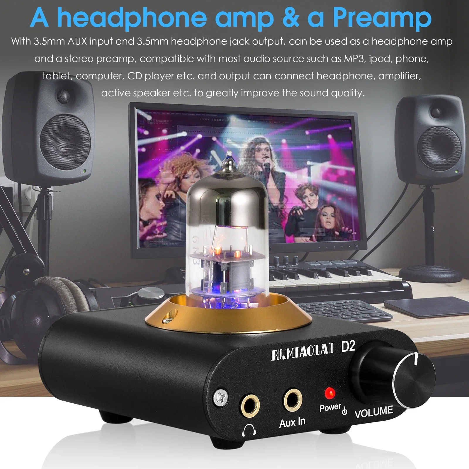 Nobsound Super Mini amplificador de auriculares de tubo de vacío preamplificador de Audio de escritorio estéreo para el hogar