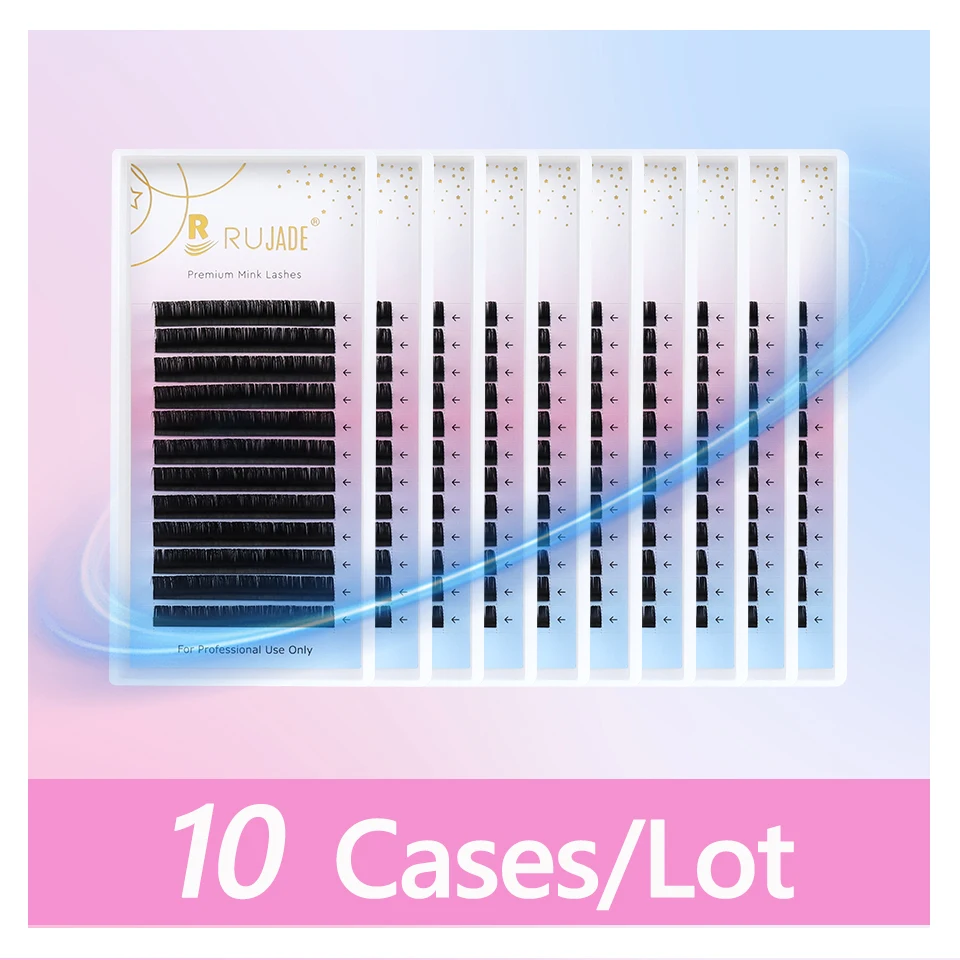10 bandejas de Cachemira negra mate suave, suministros de extensión de pestañas de 8-20mm, pestañas individuales de visón sintético Premium, pestañas de seda clásicas Cilio
