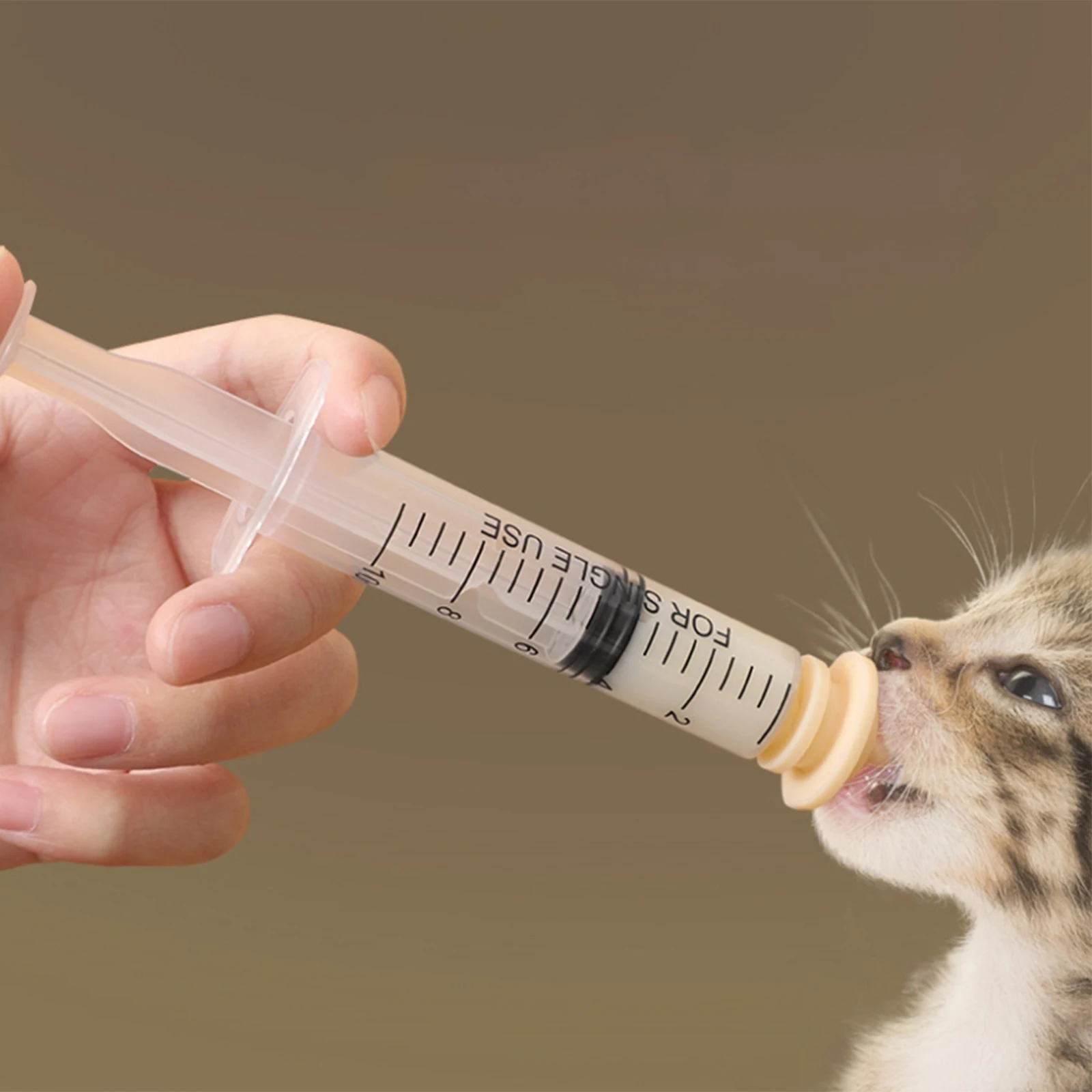 1 Juego de chupete de alimentación para gatitos, chupete de silicona para cachorros, jeringa para gatitos, cachorros, conejos, accesorios de alimentación para mascotas recién nacidos