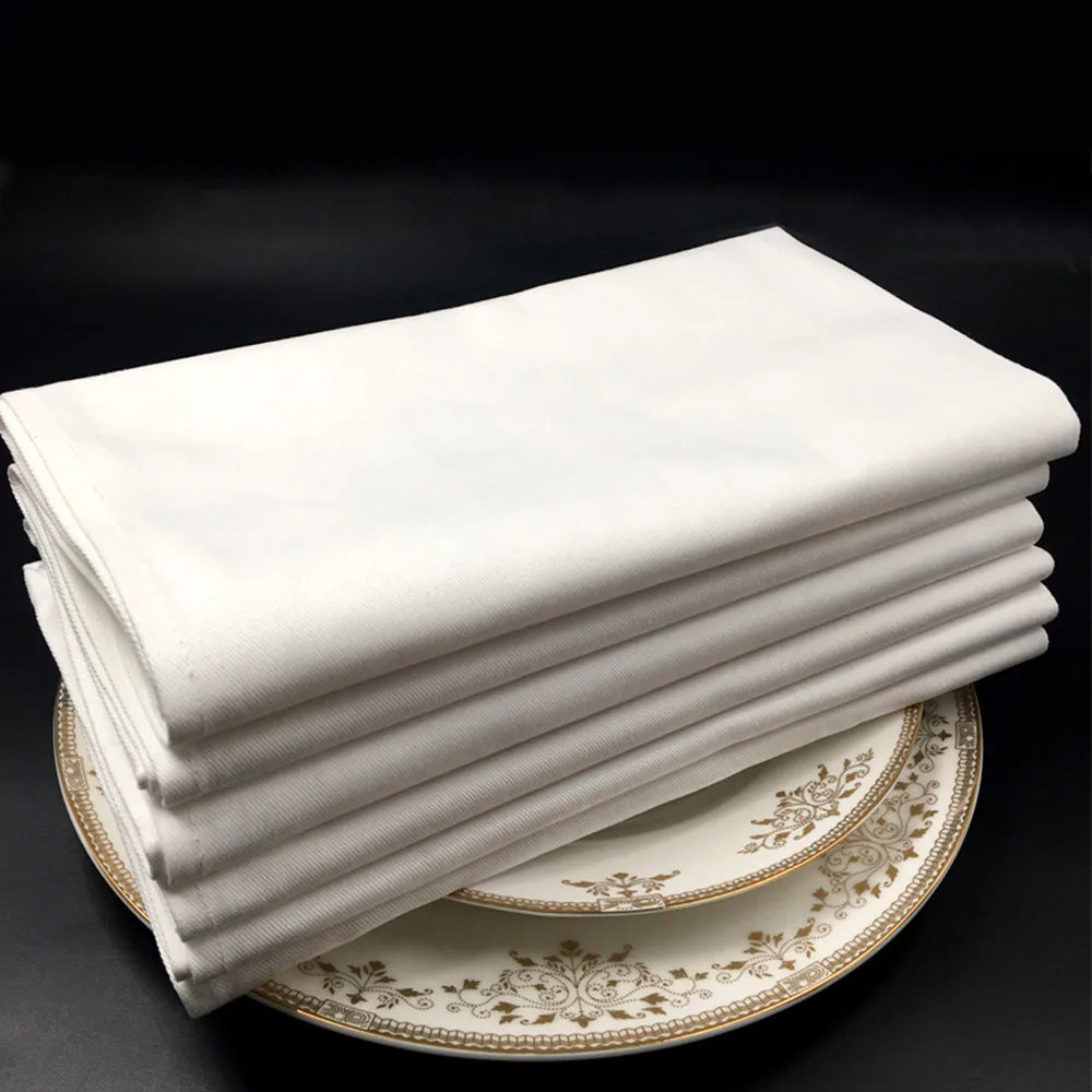 12 Uds. 100% algodón RESTAURANT DINNER ropa de lino blanco 50x50cm pezones de humeante PREMIUM