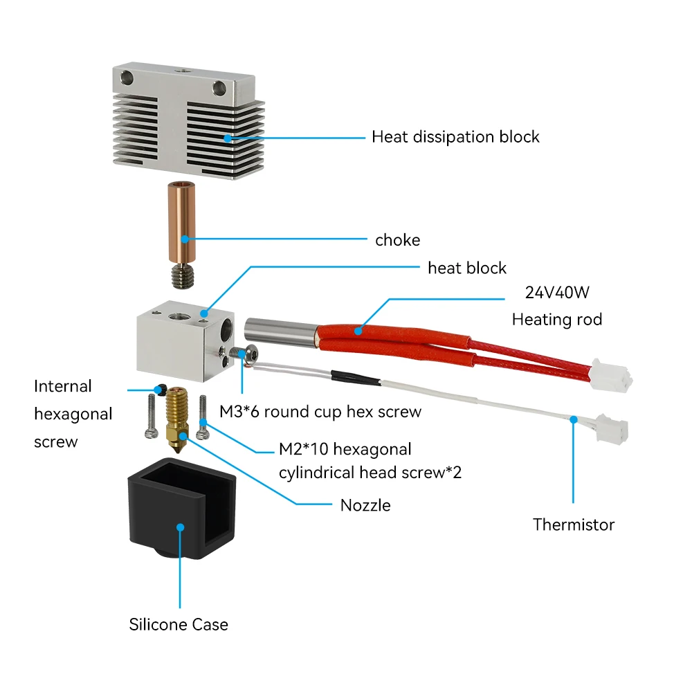 Hotend para impresora 3D ELEGOO Neptune 3/4 Hotend completamente ensamblado con boquilla accesorios oficiales de impresora 3D ELEGOO