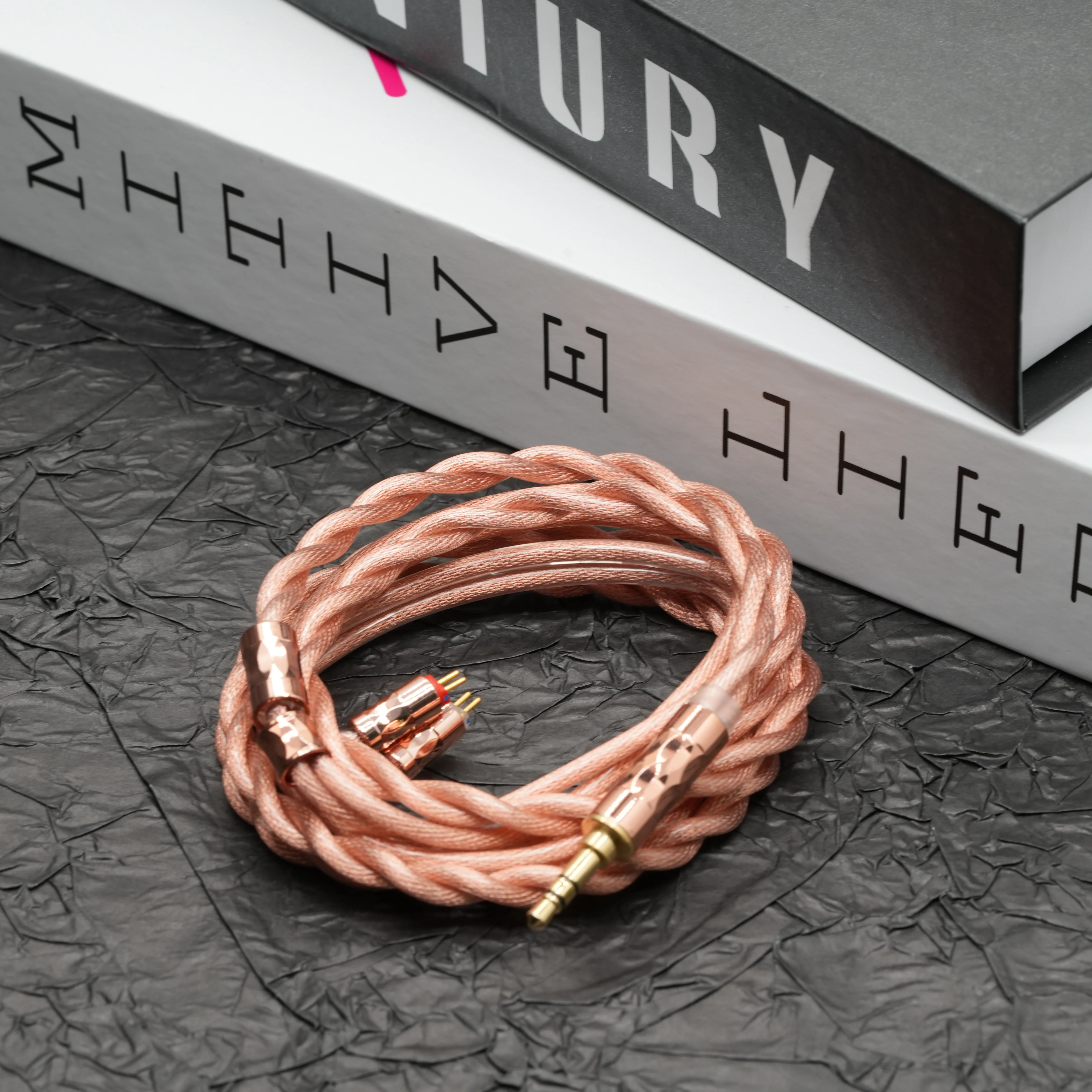 XINHS 2 núcleos marrón cobre plata mezclado Coaxial HIFI auriculares Cable de actualización 0,78mm MMCX para TINHIFI T3 Plus IEM