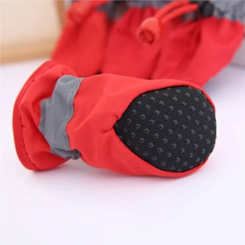 Juego de 4 Zapatos Impermeables para Perros, Botas Antideslizantes para Lluvia, Calzado para Perros Pequeños, Cachorros, Botines para Mascotas, Accesorios para Patas de Perro