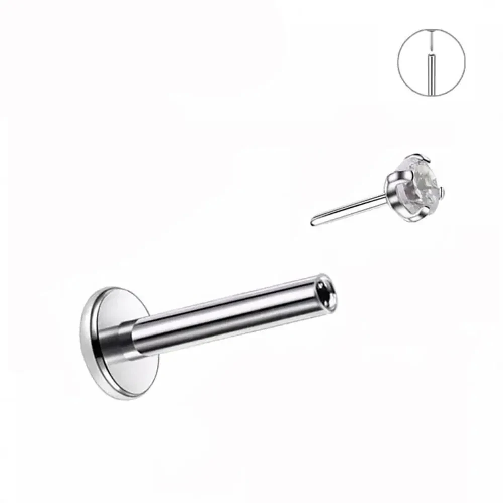 10 Uds. Pendientes sin rosca G23 titanio nariz PIERC Push Pin Labret labio anillos pendientes cartílago hélice Piercing joyería al por mayor