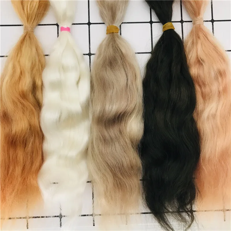 Muñeca Reborn de alta calidad, Mohair puro, Natural, negro/blanco, 11 colores, muñeca enraizada a mano, Mohair para muñeca Reborn DIY, muñeca BJD