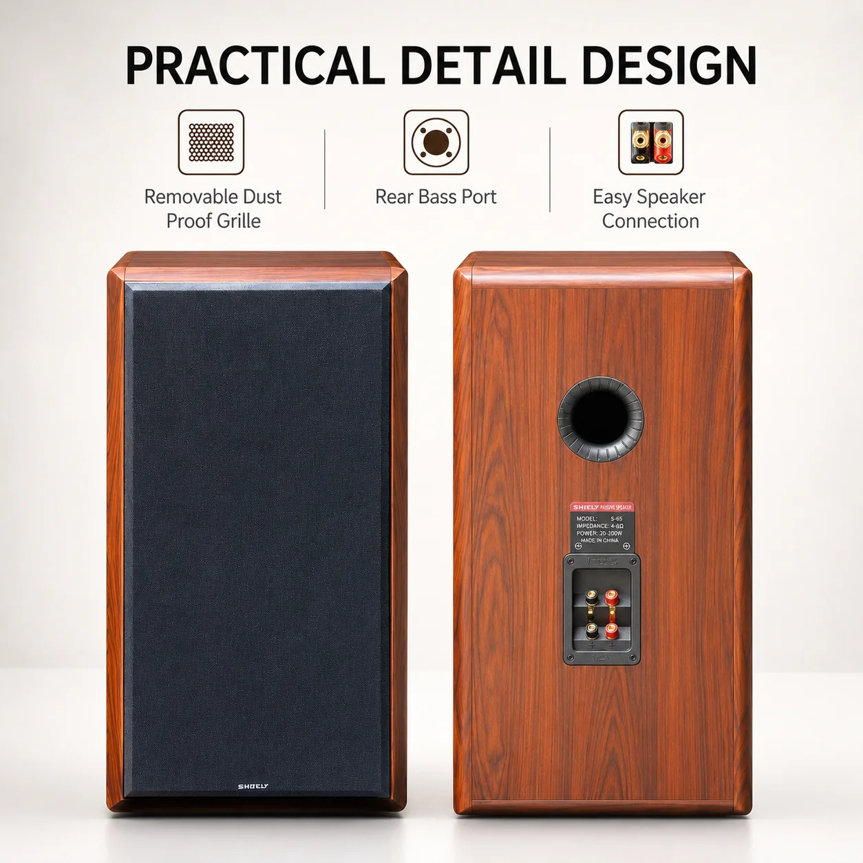 Altavoz de estantería de 10 pulgadas, 200W, equipo de sonido de tres vías, caja de sonido pasiva de 4 ohmios para sistema de cine en casa, estudio de música