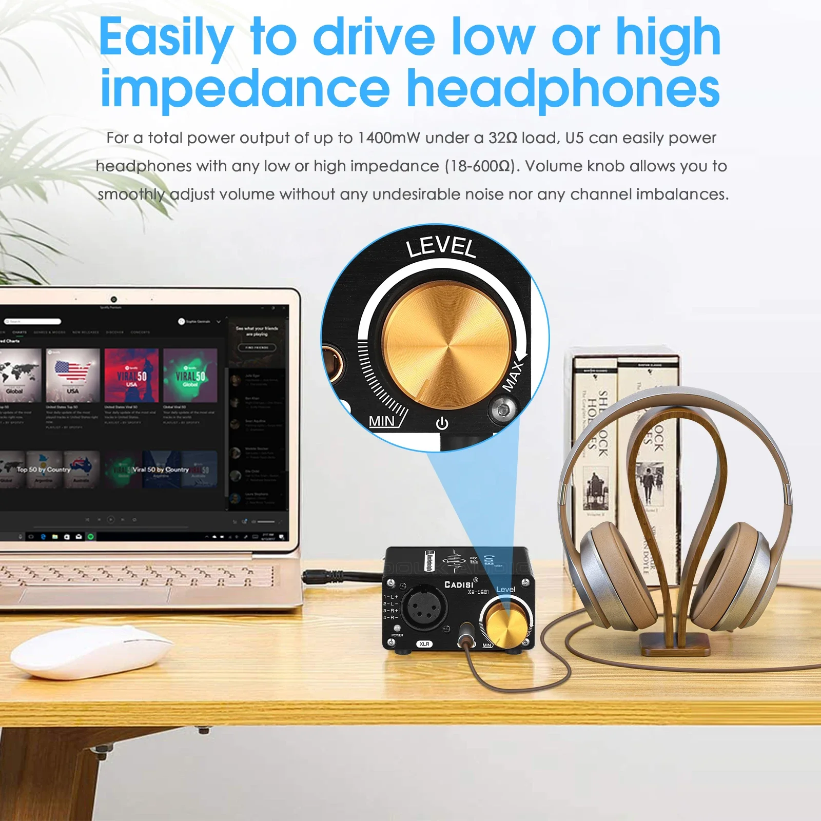 Douk Audio-miniauriculares totalmente equilibrados, amplificador de Audio estéreo para auriculares XLR/4,4mm con Control de volumen