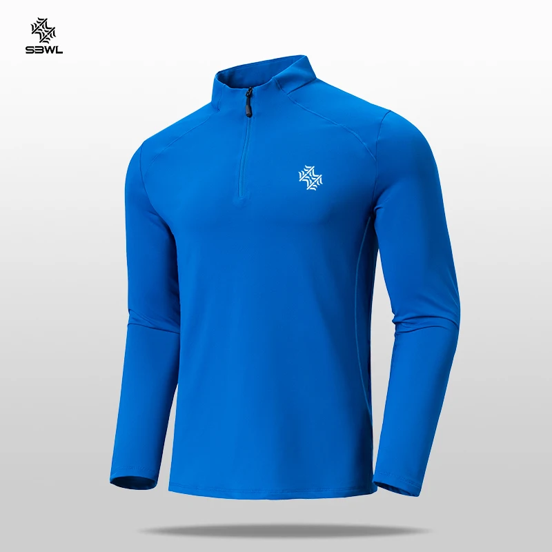 SBWL Camiseta de manga larga para hombre, de alta calidad, para ciclismo, senderismo, deportes al aire libre, ocio, secado rápido, para correr, ropa deportiva, tops