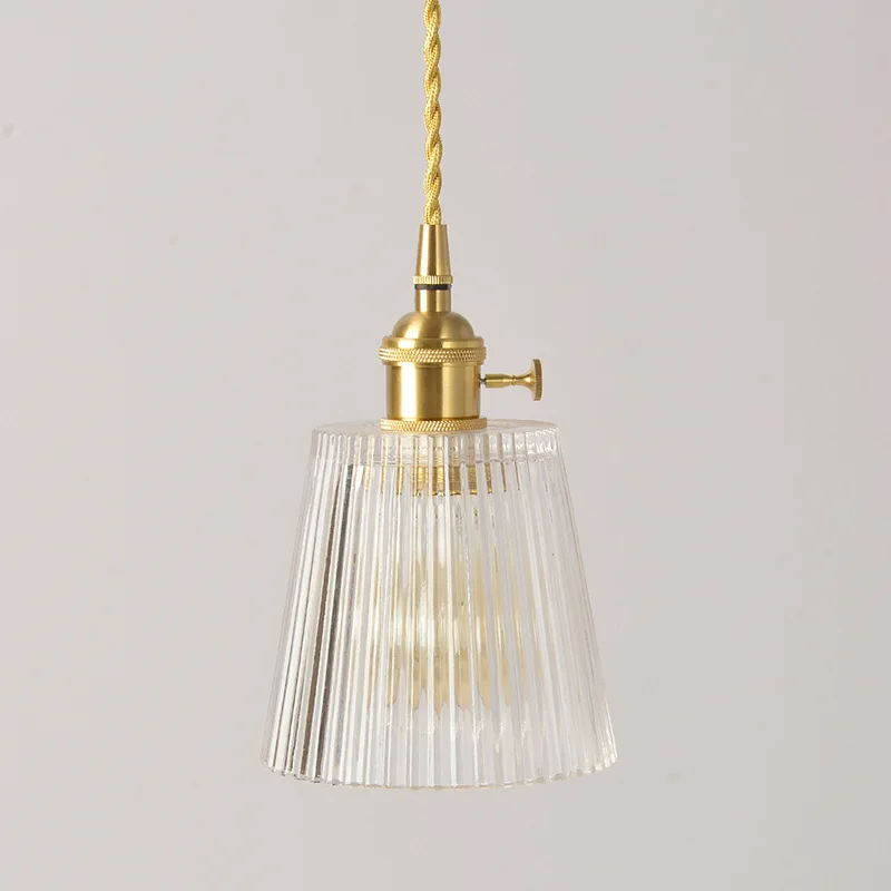Lámpara colgante de cristal a rayas Noridc Vintage, luces colgantes Retro para comedor, cocina, decoración de cabecera de dormitorio, luz colgante