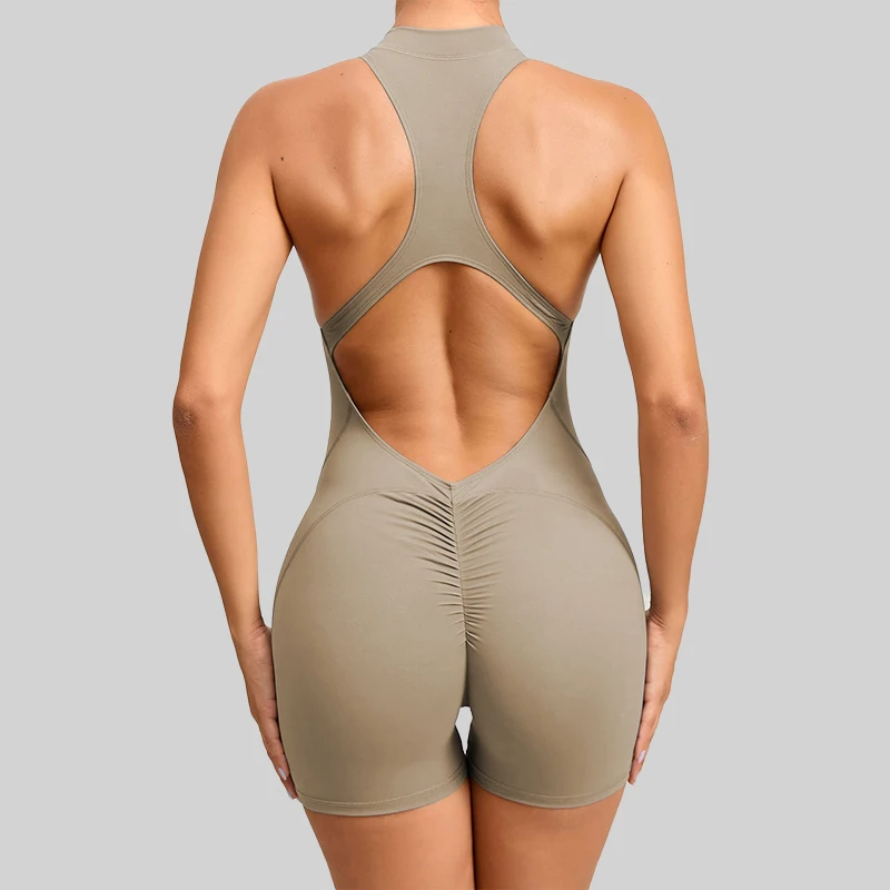 Mono Deportivo Corto de Verano sin Mangas para Mujer, Conjunto de Gimnasio, Ropa de Yoga, Traje de Una Pieza para Ejercicio, Bodysuit para Recreación al Aire Libre