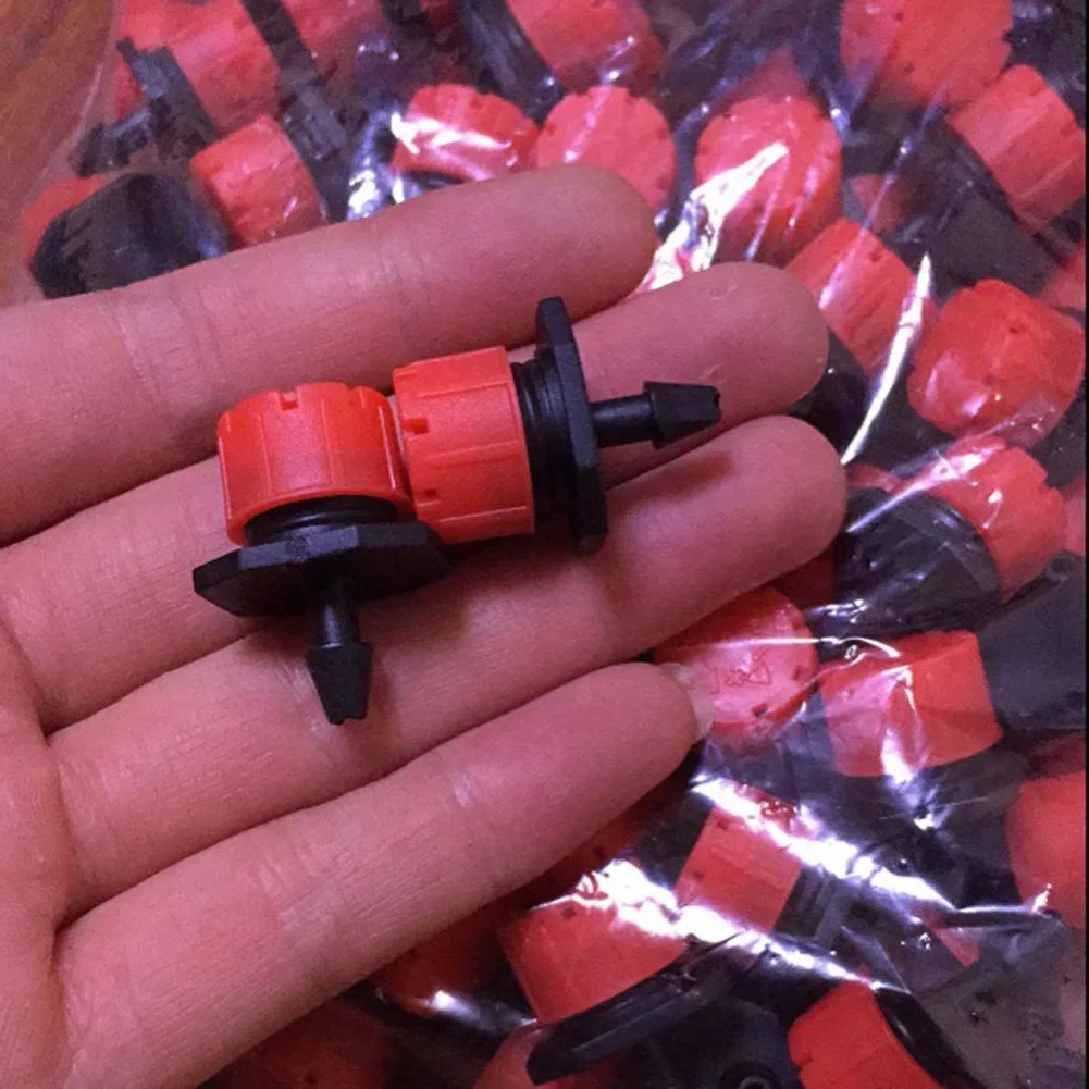 100 unids/bolsa gotero de agua cabeza de flujo ajustable goteros ahorro de agua Anti-entupimiento portátil duradero práctico herramientas de jardín