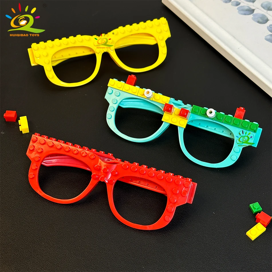 Bloques de construcción para reuniones de fiestas, marco de placa base para gafas, juguetes DIY para amigos, decoración, accesorios para gafas, ladrillos, regalo de Navidad