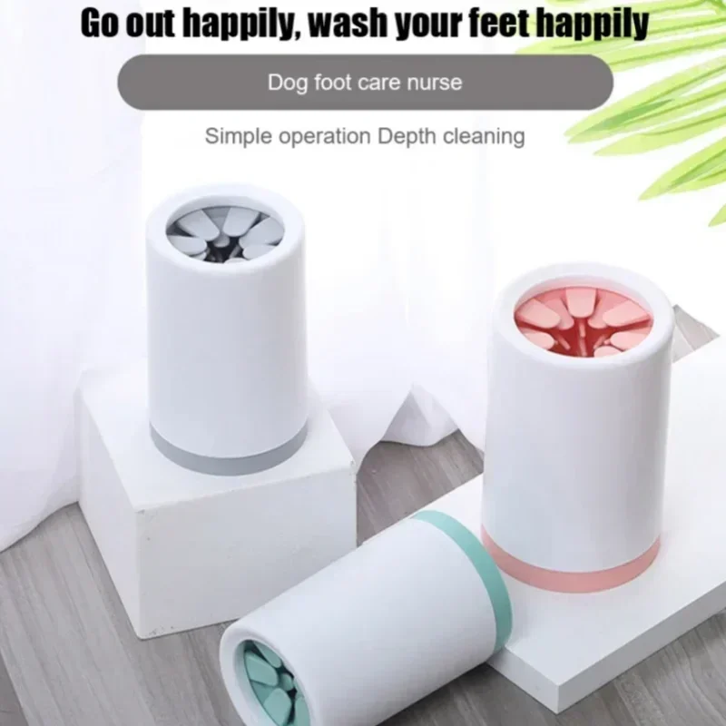 Taza automática para lavar los pies de mascotas, taza suave de silicona para pies, cubo para limpieza de pies de gato, limpiador de patas de perro, taza Manual, limpiador de lavado rápido de pies