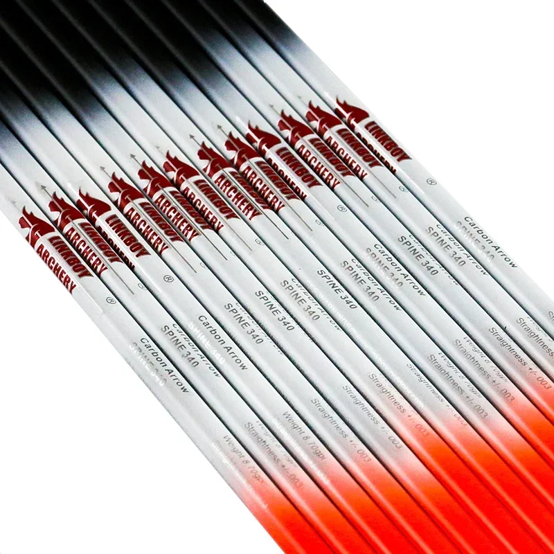 6 uds Linkboy tiro con arco flechas de carbono eje naranja ID6.2mm Sp340-800 para accesorios de flechas de tiro con arco tradicional