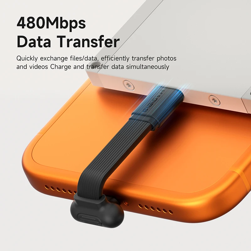Cable USB C de ángulo recto Hagibis, corto, de 90 grados, para banco de energía, carga rápida, cable cápsula PD 60W para iPhone 17 Pro Max 16 15