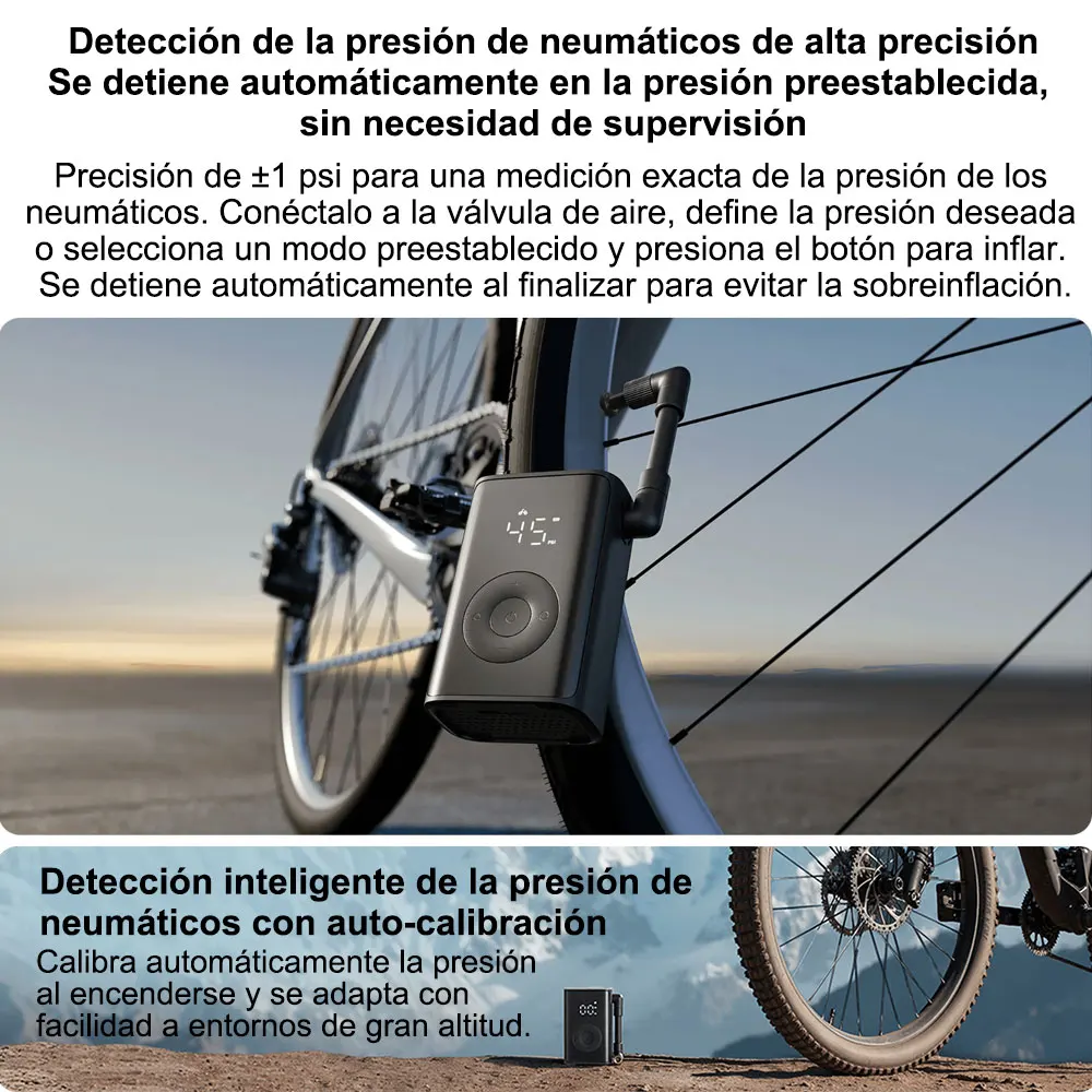 Nuevo Xiaomi Mijia Compact Portable Electric Air Compressor, Inflador Inteligente con Detección Digital de Presión de Neumáticos, Bomba de Aire Eléctrica Portátil Multiherramienta