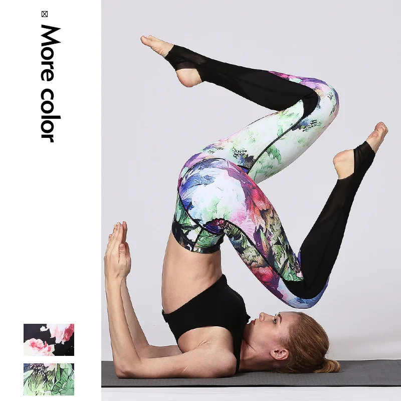Pantalones de Yoga Cloud Hide para mujer, mallas deportivas de entrenamiento de cintura alta, medias largas, pantalones florales de realce para correr, entrenamiento, Control de barriga