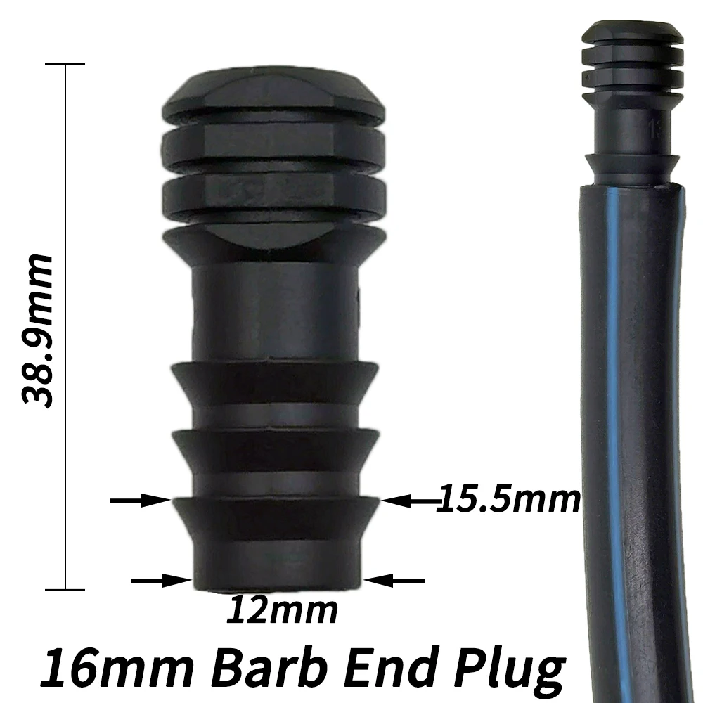 Kit de accesorios de riego por goteo, 34 Uds., 1/2 ", tapón de codo en T recto para tubería de 1/2 pulgadas y 16mm, conexión de manguera de riego de jardín