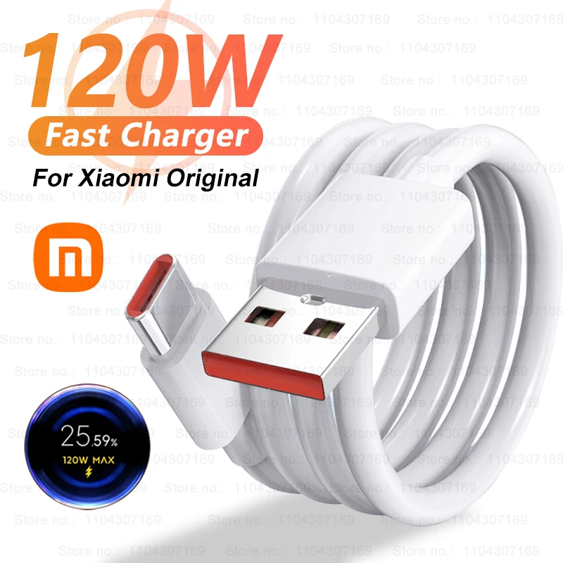 Cable de carga rápida Turbo USB Original de 120W para Xiaomi mi 17 15 14 13 12 11 6A 67W tipo C Cable Redmi Note 10 9 8 7 Pro K70 Poco