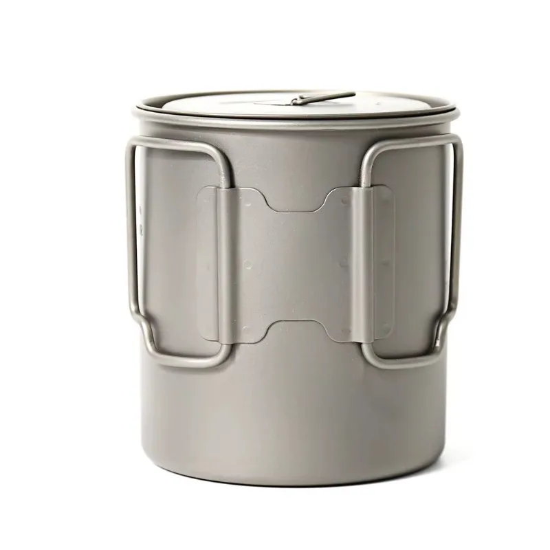 TOAKS Titanium Pot POT-750, taza ultraligera para exteriores con tapa y mango plegable, utensilios de cocina para acampar, 750ml, 103g
